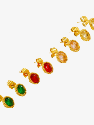 Glam Ellipse Stud Earrings