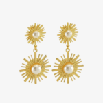 Sunburst Pearls Drop Earrings