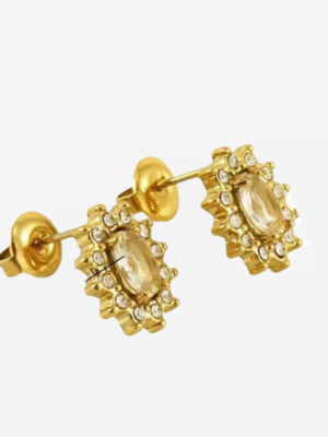 White Sunflower Stud Earrings