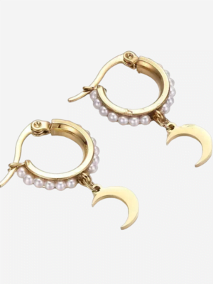 Pearly Moon Drop Earrings