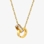 Roman Numerals Double Loop Pendant Necklace