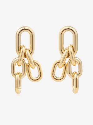 Double Link Chunky Chain Drop Earrings