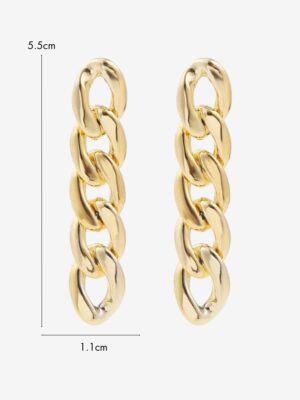 Haute Haus - Gold Chain Linked Drop Earrings