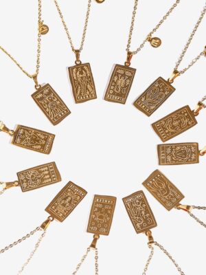 HAUTE HAUS - Zodiac Sign Engraved Pendant Necklace