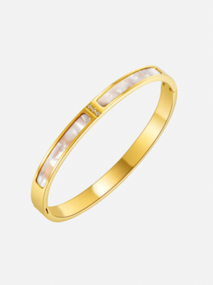 Mother of Pearl Inca Bangle Bracelet
