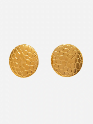 Honey Comb Domed Stud Earrings