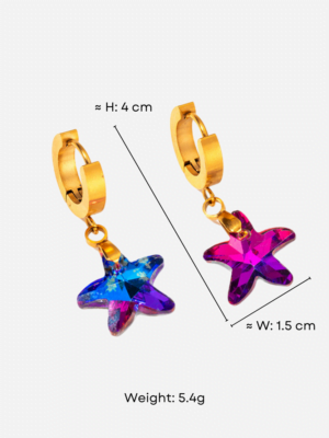Haute Haus - Purple Star Faceted Crystal Drop Earrings