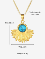 Bohemian Turquoise Sun Pendant Necklace