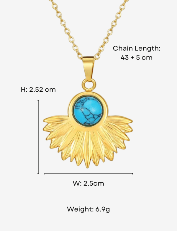 Bohemian Turquoise Sun Pendant Necklace