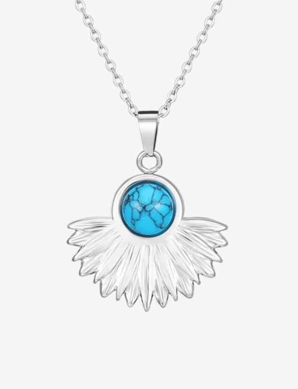 Bohemian Turquoise Sun Pendant Necklace