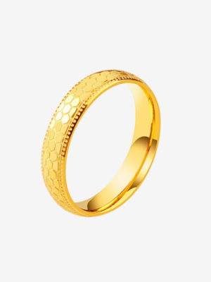 Honeycomb Pattern Wedding Band Ring