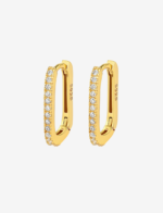 Oval Hinged Huggie Hoop Earrings