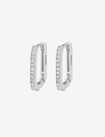 Oval Hinged Huggie Hoop Earrings