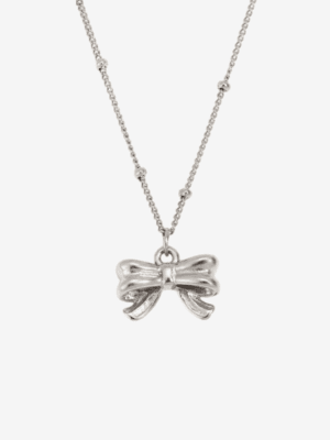 HAUTEHAUS-PBPN [Poppy Bow Pendant Necklace, in Steel Color]