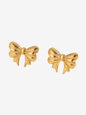 HAUTEHAUS-PBSE [Poppy Bow Stud Earrings, in Gold Color]