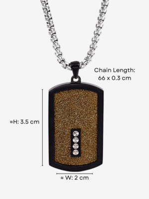 HAUTEHAUS-DEDTPNB [Diamond Embellished Dog Tag Pendant Necklace, with measurements]