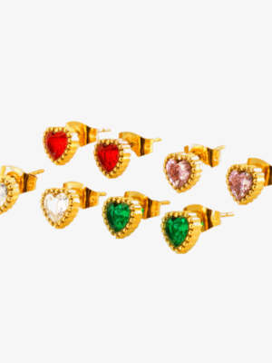 Glam Heart Stud Earrings
