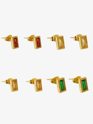 Glam Rectangle Stud Earrings