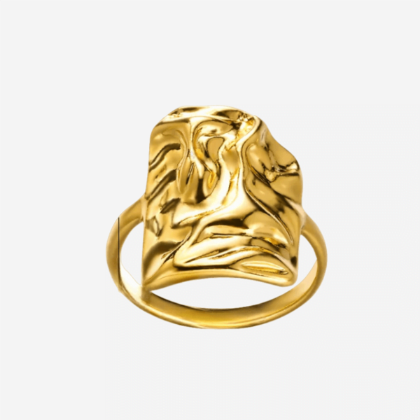 Freeform Chunky Gold Signet Ring
