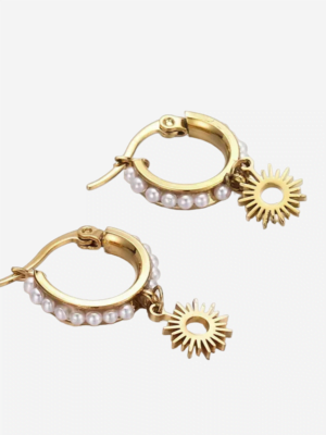 Pearly Sun Drop Earrings